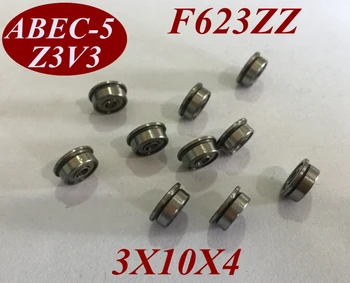 

2Pcs F623ZZ F623Z F623-ZZ 3X10X4 mm Miniature high speed deep groove Ball Bearings Flange Roller flanged bearing