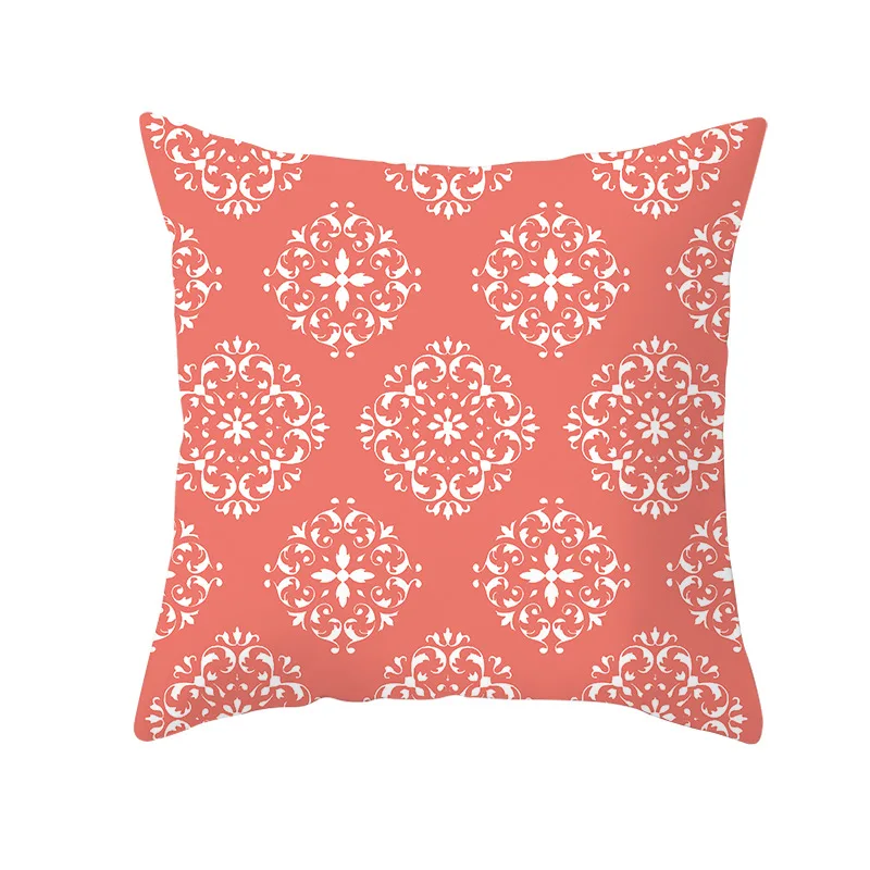 Lychee Coral Series Printed Pattern Pillow Cases Colorful Polyester Peachskin 45x45cm Pillow Cases For Bedroom Home Office - Color: 27