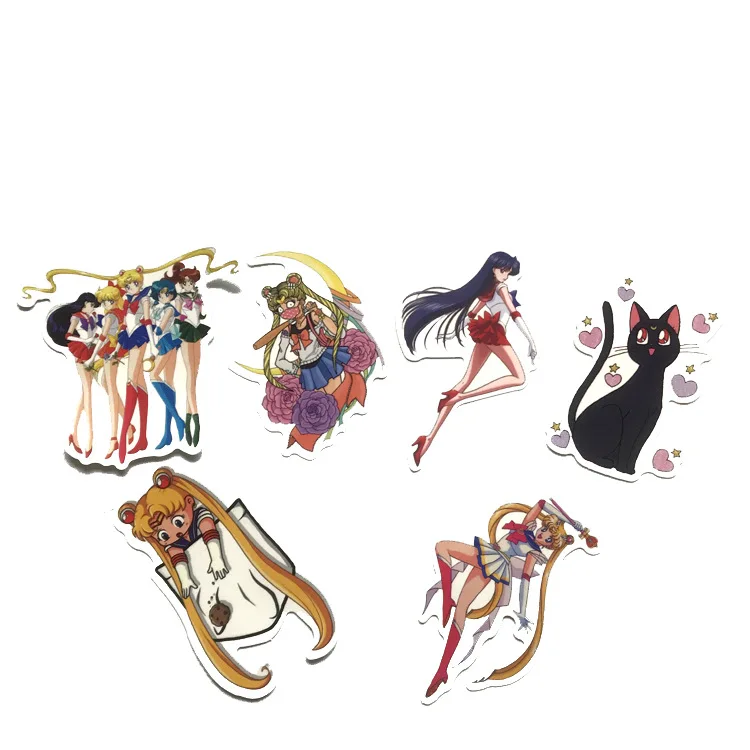 75 шт. наклейка на чемодан Sailor Moon милый мультяшный чехол колесиках с изображением