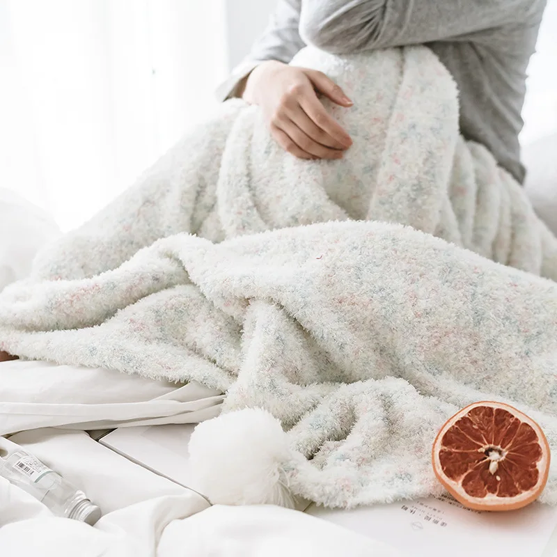 Weighted Blanket Thick Soft Throw Blanket on Sofa Bed Plane Travel