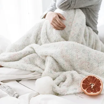 

Weighted Blanket Thick Soft Throw Blanket on Sofa Bed Plane Travel Plaids Adult Home Textile 130x170cm