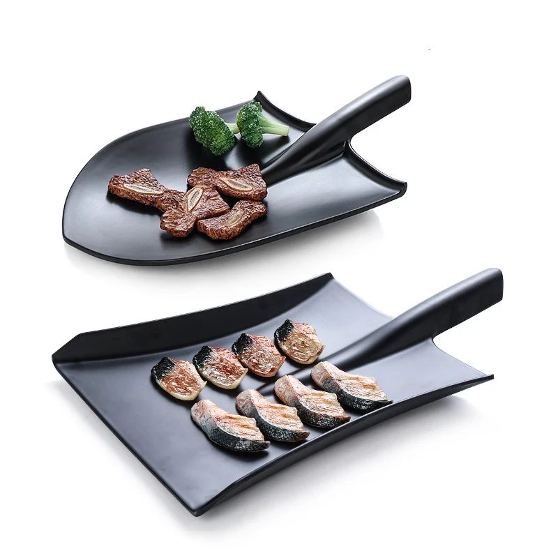 

Creative Hot Pot Side Plates Chinese Fried Rice Shovel Plate Pan Serving Dishes Tableware Restaurant Non-toxic Food Tray 1pcs