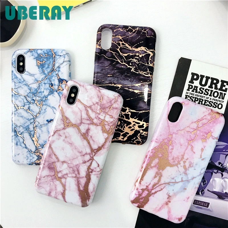 

Luxury Varnish Marble Phone Case For iPhone 7 Case For iPhone XS Max iphone 6 Soft TPU Back Cover 6plus 7plus Coque Fundas Capas