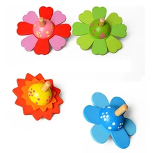 Детские развивающие игрушки «Ностальгия» традиционное вращение цвета маленький гироскоп Вращение руки деревянный цветок гироскоп