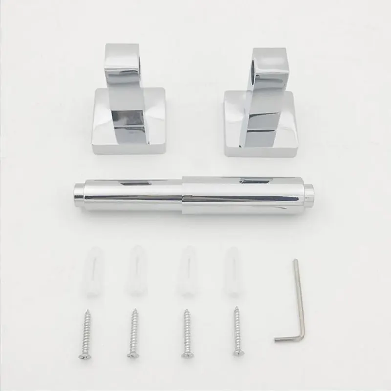 Bathroom Toilet Paper Holder Spring Loaded, Toilet Tissue Paper Roll Holder Wall Mounted, Stainless Steel Chrome