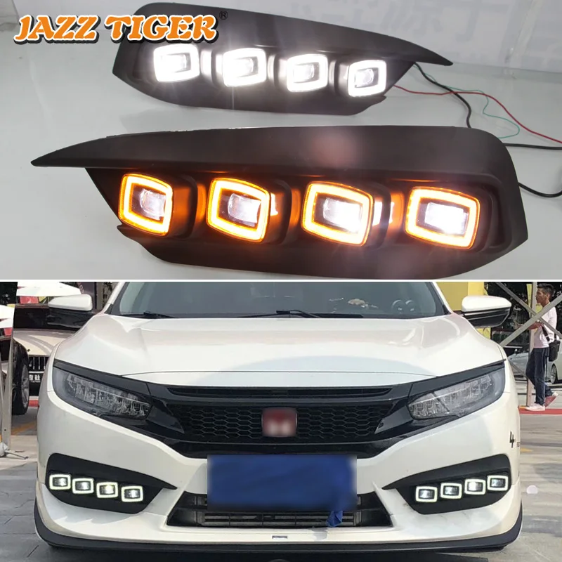 Для Honda CIVIC 10th~ No-error дневные ходовые огни светодиодный DRL противотуманная фара Вождение лампа автомобиль Стайлинг