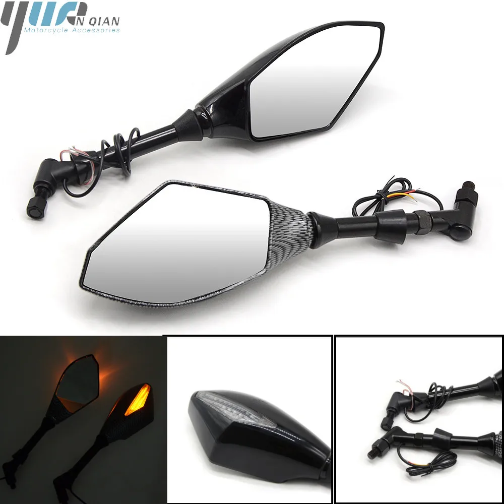 

Universal 10MM Motorcycle LED Turn Signal Light Rearview Mirror Street Bike FOR BMW KTM Honda YAMAHA FZ09 MT-09 FZ07 NEW