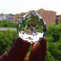 Top Quality Clear 40mm Faceted Crystal Ball For Chandeliers Part Hanging Pendant Glass Feng Shui Sphere Suncatcher Wedding Decor