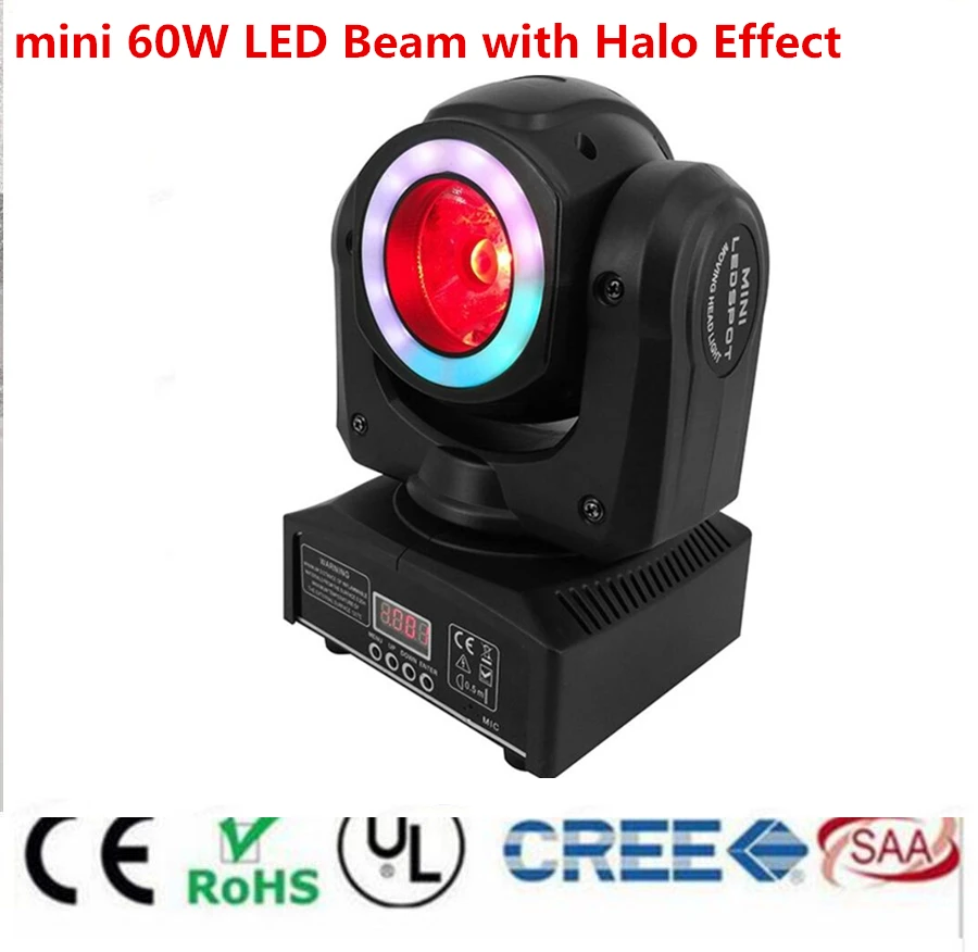 mini led 60W beam moving with Halo Effect RGBW 4in1 light beam moving heads lights super bright LED DJ Spot Light dmx control mini led 60W beam moving with Halo Effect RGBW 4in1 light beam moving heads lights super bright LED DJ Spot Light dmx control