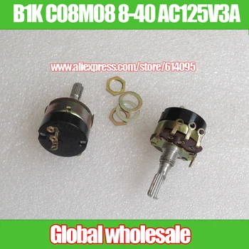 

2pcs with switch potentiometer B1K C08M08 8-40 AC125V3A 138 type / 25MM flower handle