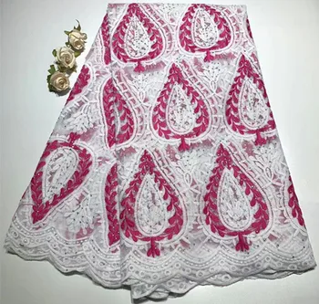 

African lace fabric 2019 high quality french lace fabric with stone white lace fabric nigerian lace fabrics for dress ZQ-A73