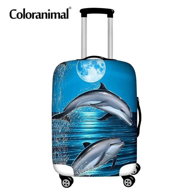 Impressão de Capas de Chuva de Proteção de Bagagem Trolley de Viagem Capa de Poeira Acessórios de Viagem para 18-30 Coloranimal Havaiano Golfinho Polegada 3d