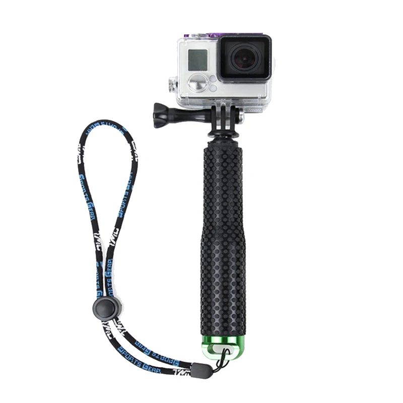 Новая селфи палка монопод Pole Ручка телескопическая портативная совместимая Спортивная камера GoPro DC128 - Цвет: Зеленый