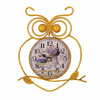 

European Style Owl Wall Hanging Clock Vintage Wall-Mounted Battery Powered Home Office Decoration Wall Reloj De Pared 50w298