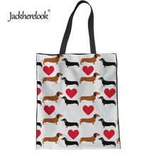 Jackherelook Милая Собака Такса узор женские сумки для шоппинга стильный Повседневное Для женщин сумка хозяйственная сумка через плечо сумки женская сумка Eco