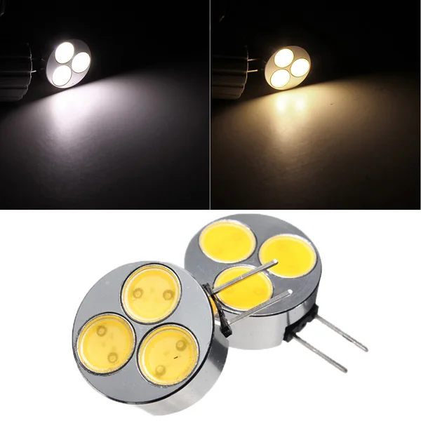 

High Quality G4 3 LED SMD COB Car Auto Light Lamp Bulb Super Bright Pure White Warm White AC/DC12V
