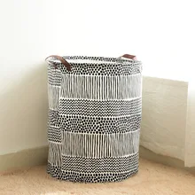 

Canvas Folding Storage Basket Eco-Friendly Fabric Sundries Storage Barrel Toy Clothing Standing Storage Bucket Laundry Organizer