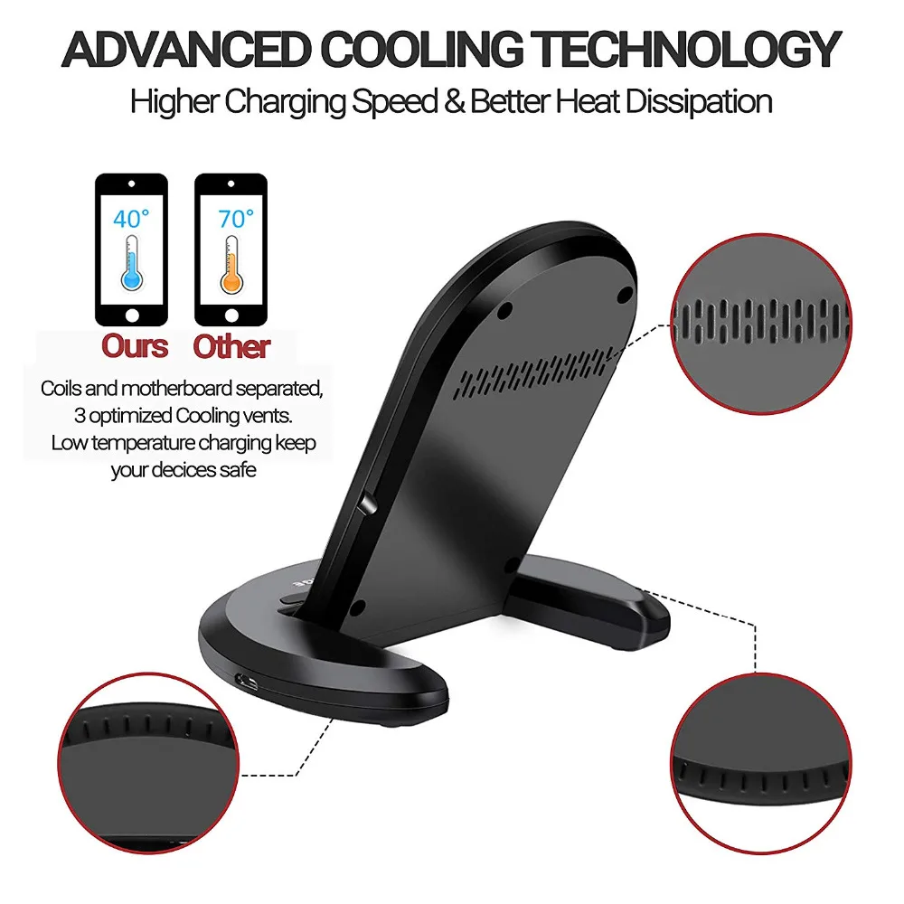 PORTEFEUILLE Qi Wireless Charger Induction Stand For iphone XS MAX XR X 8 Plus For Samsung S8 S9 S7 S6 Edge Note 8 9 Fast Charge (21)