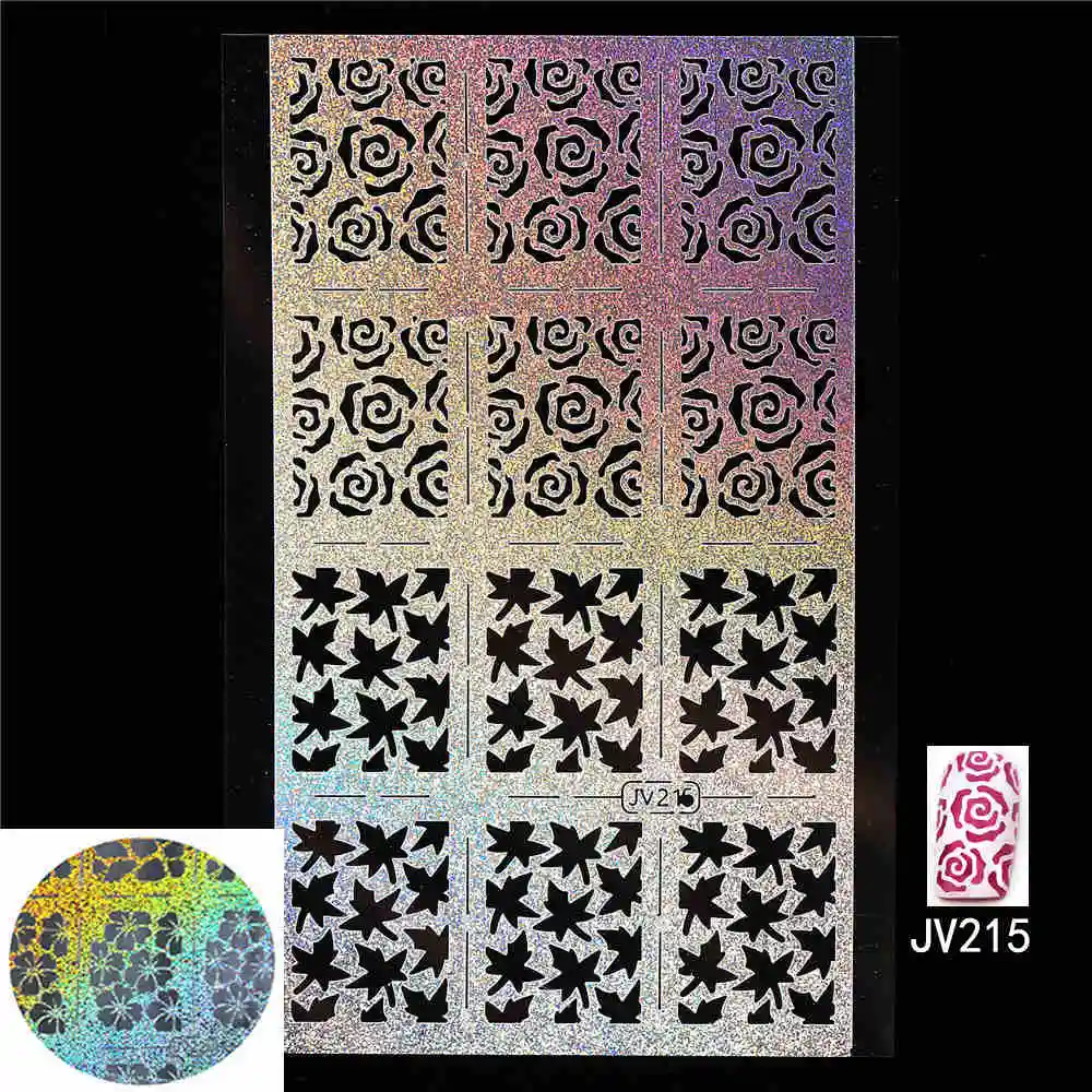 1 лист наклейка для ногтей трафарет аэрография блеск шаблон Точка Цветочный дизайн сексуальные женщины дизайн ногтей Маникюр Инструмент трафарет наклейки для ногтей - Цвет: JV215D