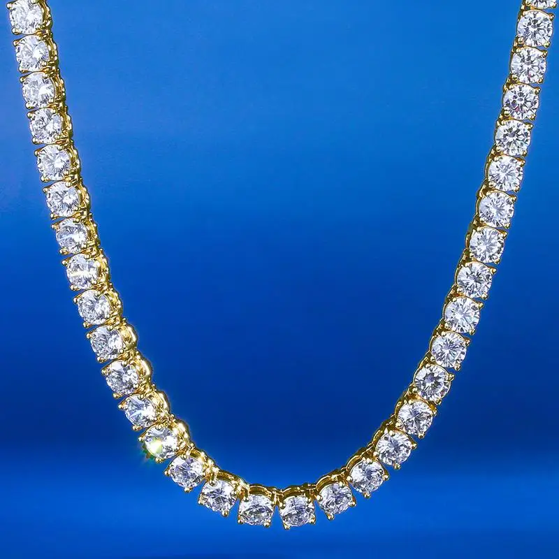 

Single Row Iced Out Tennis Chain Luxury Brand Fashion Jewelry for Men and Women 5mm