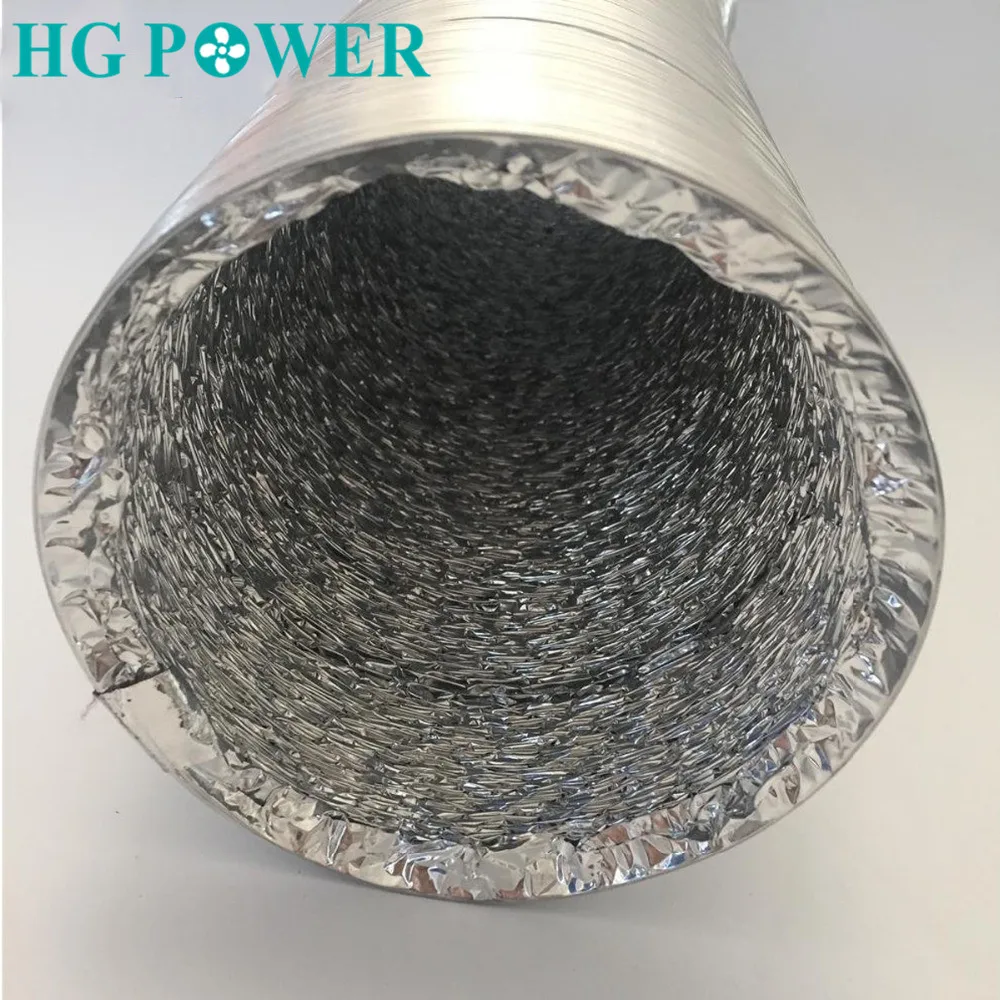 4''6''10m Flexible Air Ventilation Pipe Double Aluminum Foil Hose Telescopic Tube Ventilation for Kitchen Exhaust Fan Connector