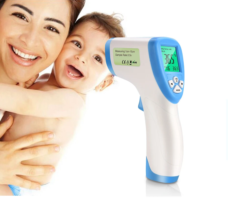 Диагностический инструмент; цифровой термометр для измерения температуры тела ребенка взрослых Бесконтактный инфракрасный термометр тела Температура измерения 3-Цвет Подсветка