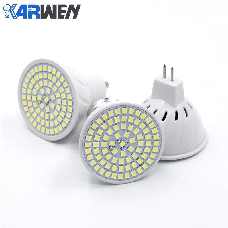 KARWEN GU10 MR16 E27 E14 LED Bulb AC220V Bombillas LED Lamp SMD 2835 Spotlight 48 60 80 LEDs Lampara Luz 10pcs/lot KARWEN GU10 MR16 E27 E14 LED Bulb AC220V Bombillas LED Lamp SMD 2835 Spotlight 48 60 80 LEDs Lampara Luz 10pcs/lot