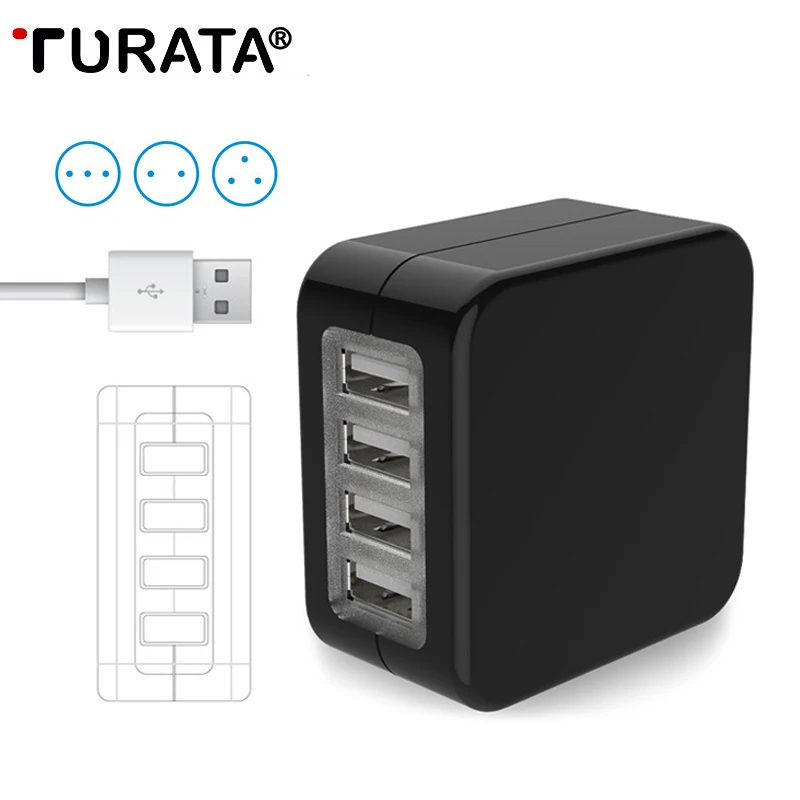 Турата дорожный адаптер США ЕС Великобритания австралийская вилка 4 usb порта