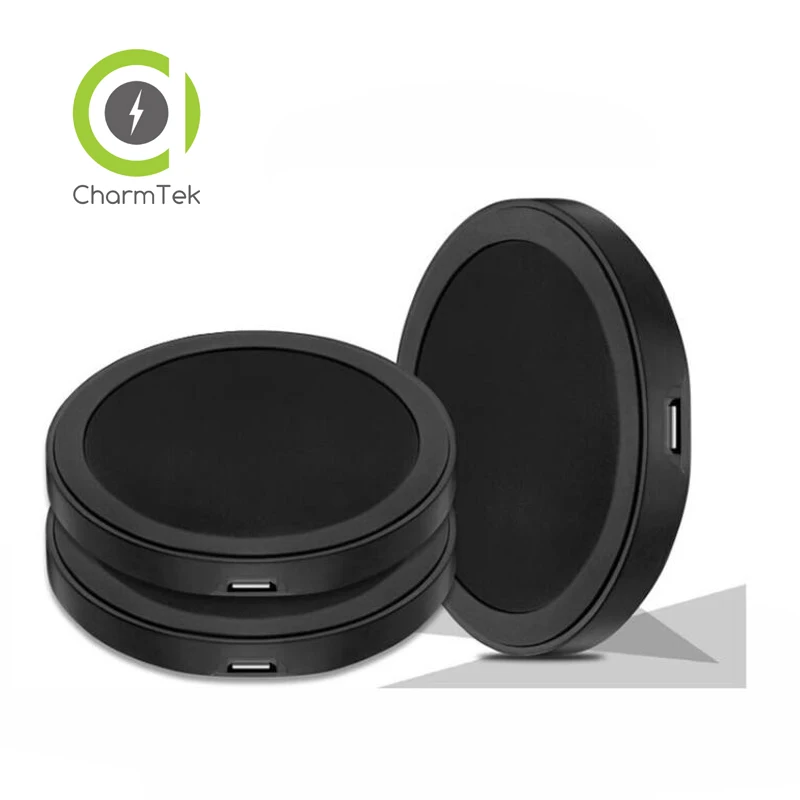 Black Round Qi Wireless Charger Charging Pad For Lumia 920 Nexus 5 6 7 For Yotaphone 2