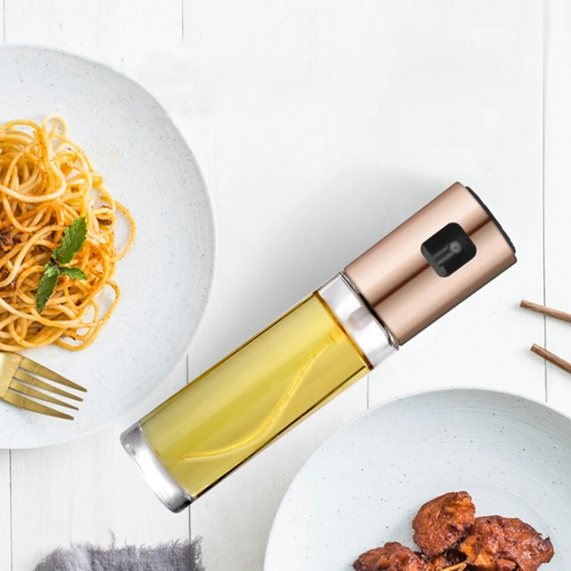 Glass Olive Oil Sprayer Leak-proof Drops Oil Spray Empty Vinegar Bottle Oil Dispenser for Cooking Salad BBQ Kitchen Baking
