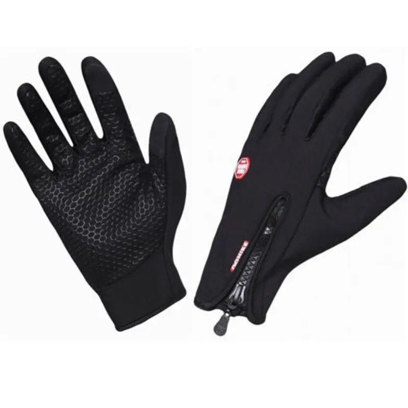 Зимние перчатки для сенсорного экрана мужские теплые ветрозащитные перчатки для мужчин модные классические черные розовые синие перчатки для мужчин - Цвет: Черный