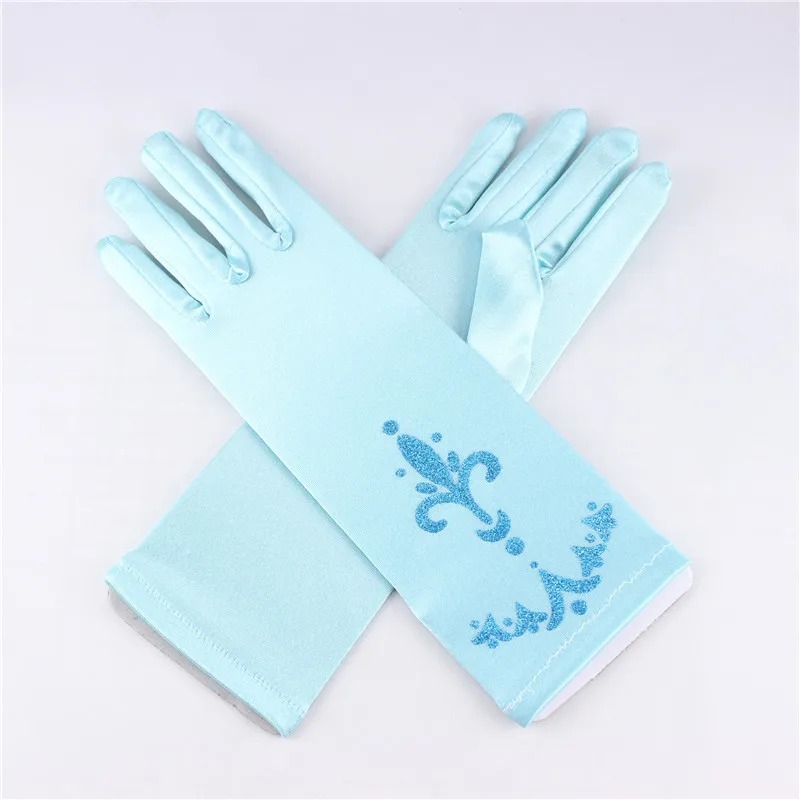1 пара мультфильм перчатки Принцесса Эльза девушки печати перчатки для вечерние подарок для девочек Косплэй перчатки Детские аксессуары для волос