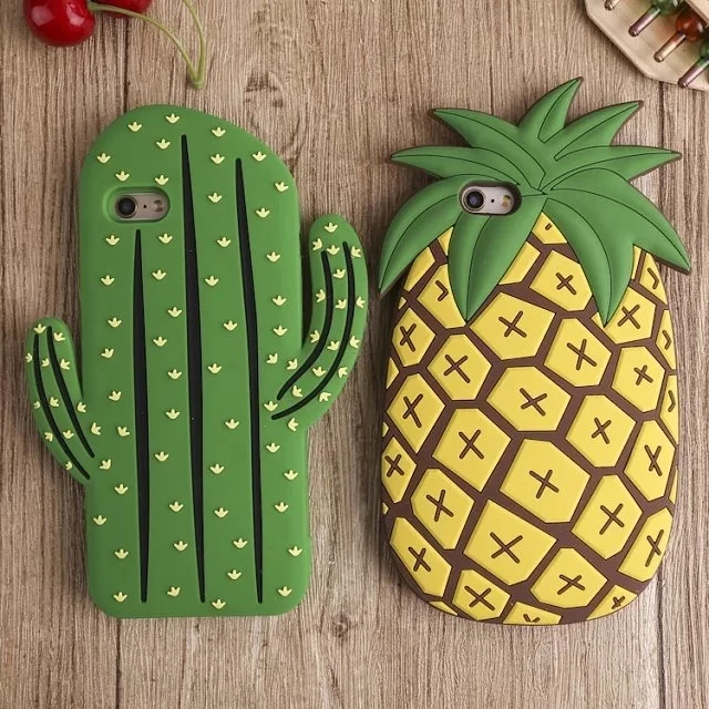 3D cactus Silicone case for iPhone 5s case SE pineapple cover for iphone 6 case 6s 6 plus 6s