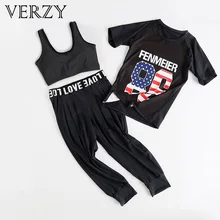 Nueva Yoga Set Mujeres Negro 3 Unids Carácter de Secado rápido Camiseta + Pantalones de Jogging Deporte Legging Gimnasio Correr medias Transpirable Deportes Traje