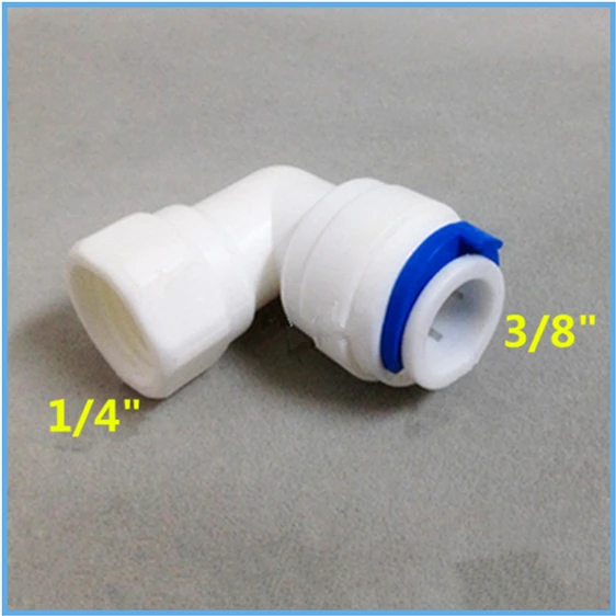 Plastic Elbow Quick Fittings 3/8" Push Fit Tube to 1/4" Female Thread
