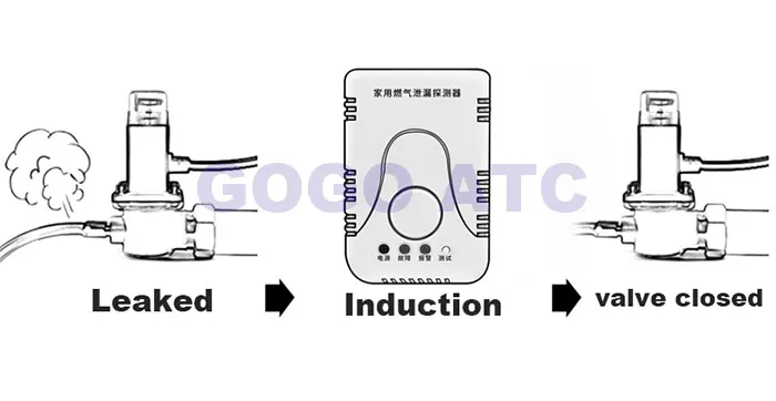 Газовая сигнализация для аварийного отключения электромагнитных клапанов домашний детектор утечки газа сигнализация AC220V