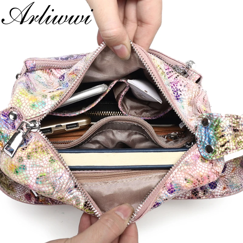 Arliwwi 100% натуральная кожа функциональные вместительные сумки для женщин из