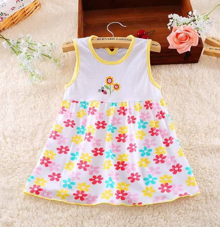 Baby Tops  Dress Baby Girls Dress,super Soft 100% Cotton ,lovely Cartoon Style0--2 Years