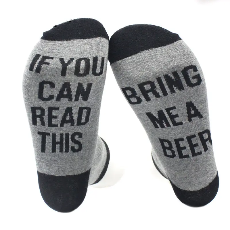 1 пара носков унисекс с надписью, если вы можете прочесть это, подарите мне бокал винных носков уличная Harajuku дышащие хлопковые новые носки до лодыжки