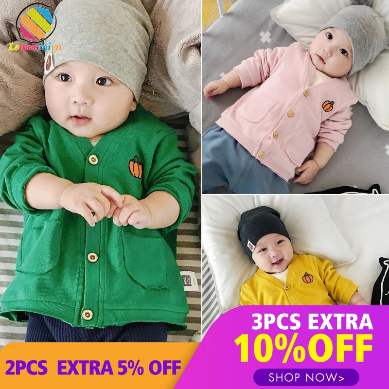  Baby Boys Sweater Outwear Knitted Sweater Coat for Girls Long Sleeve Crochet Infants Baby Casual V-