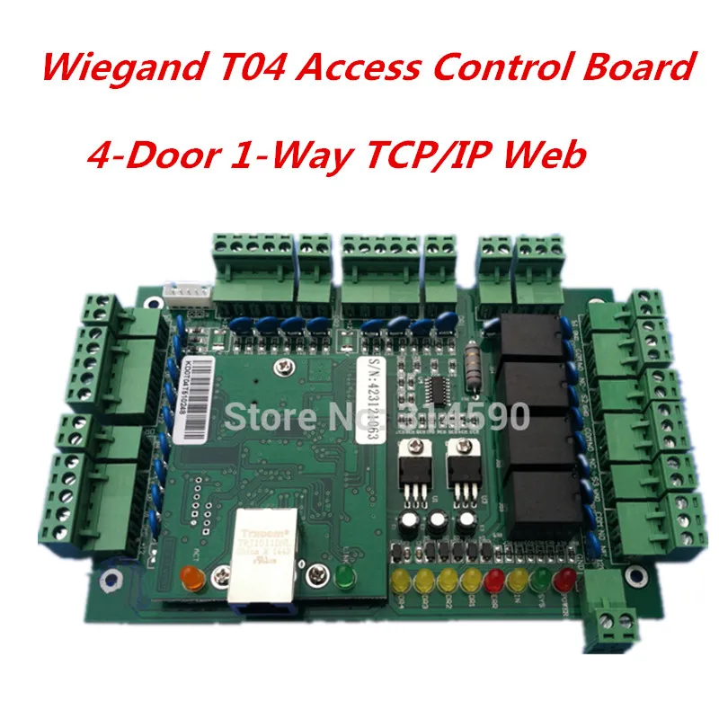 Веб контроллер TCP/IP четырехдверный односторонний контроль доступа Wiegand дверной +