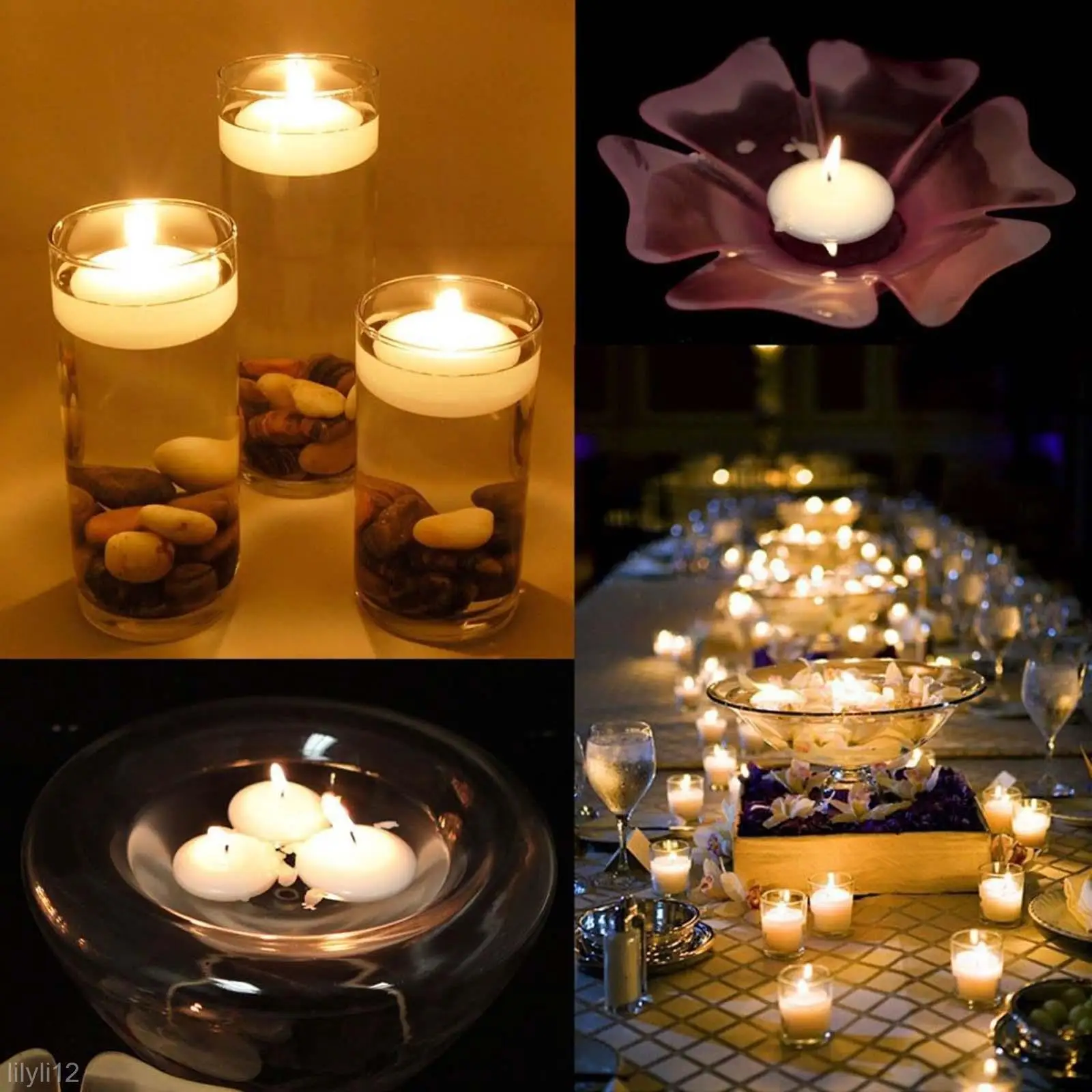FLOATING WATER CANDLES UNSCENTED HOME DECOR WEDDING BIRTHDAY PARTY 