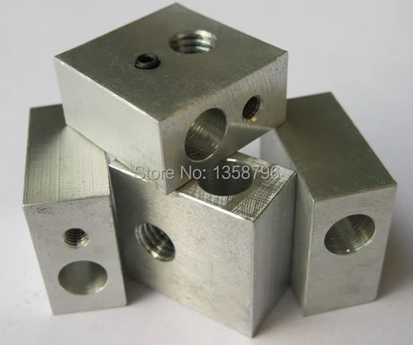 

Free Shipping With Tracking Number 5pcs/lot Aluminium Heater Block For RepRap Makerbot 3D Printer Extruder Hot End With Screw