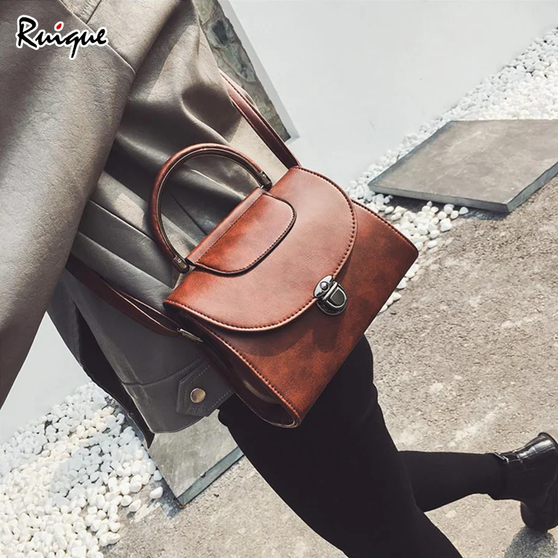 

Ruique Women Vintage Simple Messenger Bag Girls New Korean Style Small Square Shoulder Bag Office Lady Bussiness Crossbody Bags