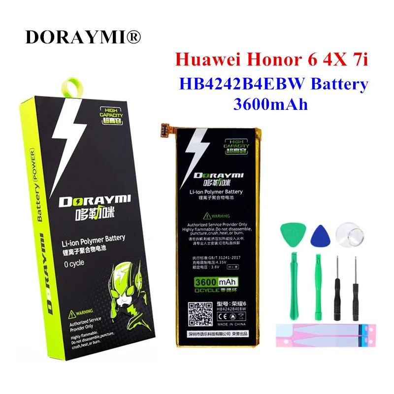 Аккумулятор для телефона DORAYMI HB4242B4EBW литий полимерная сменная батарея Huawei Honor 6 4X 7i