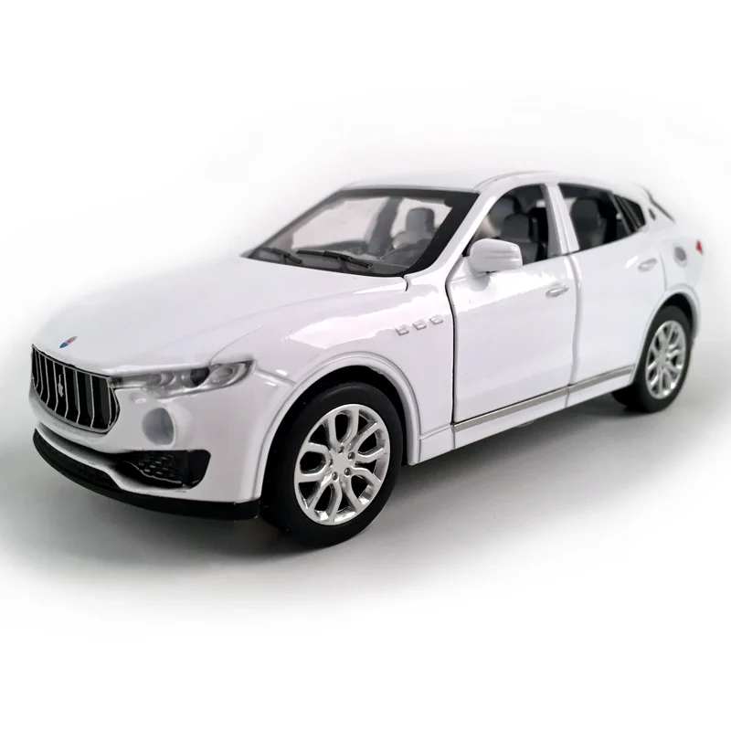 1:32 Масштаб литой автомобиль Maserati Levante SUV модель автомобиля со звуком и светильник подарок на день рождения игрушка для мальчика - Цвет: Белый