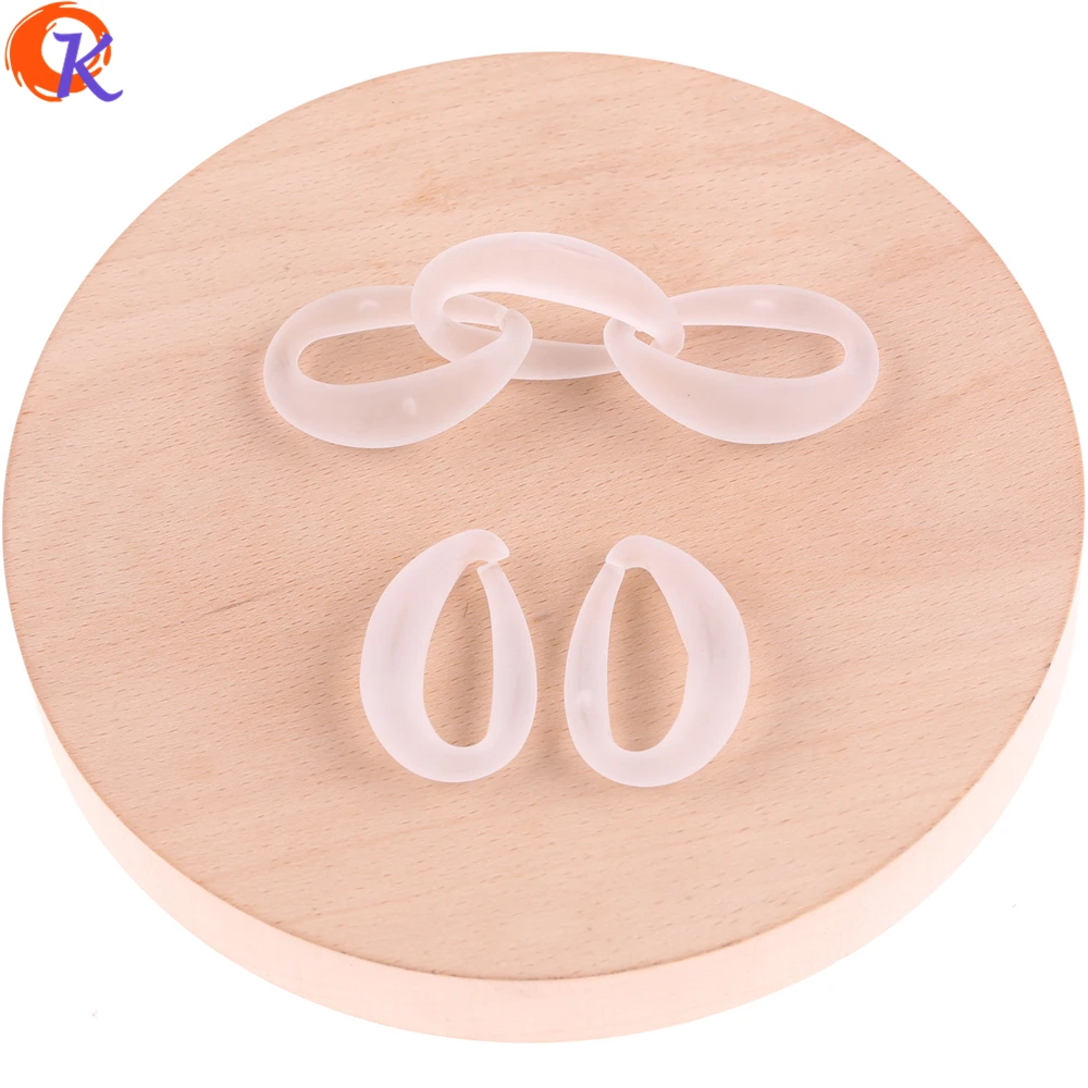 

Cordial Design 100Pcs 24*38MM Matte Clear Beads Earring Findings Hand Made Beads With Loop For Earring Jewelry Suppliers