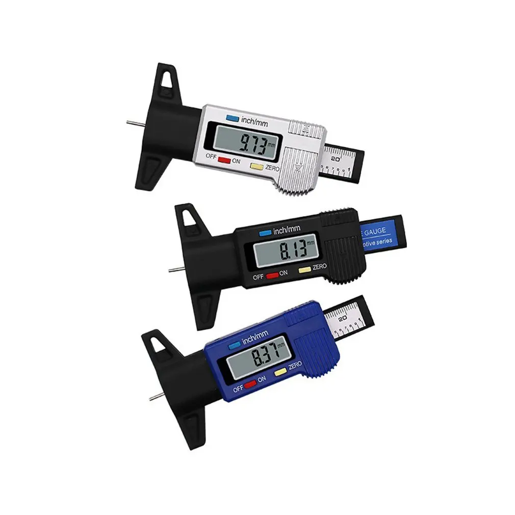 Автомобильный цифровой измеритель глубины протектора для шин 0-25,4 мм, измерительный прибор, штангенциркуль с ЖК-дисплеем, система мониторинга шин Tpms
