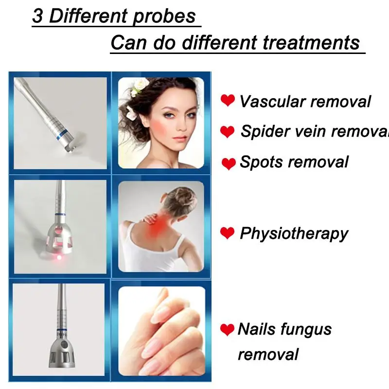 Новый 3in1 ногти гриб 980nm лазерный диод паук аппарат для удаления вен удаление сосудистых физиотерапевтическое оборудование лазерное