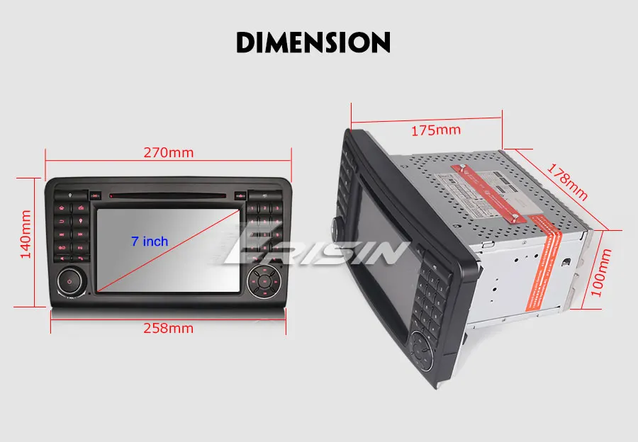 Best Erisin ES7983L 7" 8-Core Android 9.0 GPS DAB+ Car Stereo CD DVR BT for Mercedes ML/GL Klasse W164 X164 20